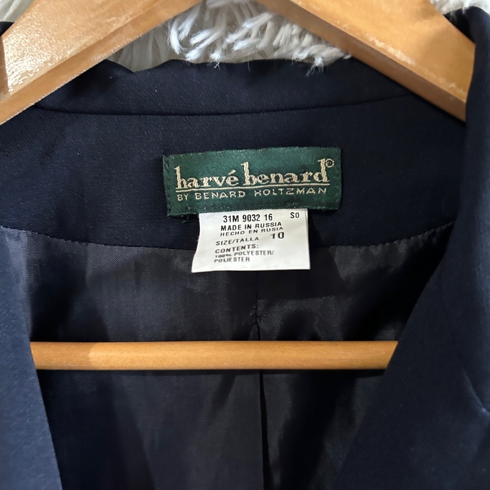 Harve Bernard Women Sz10 Black Pea Coat Side Pockets Button Midi Coat - Picture 5 of 9